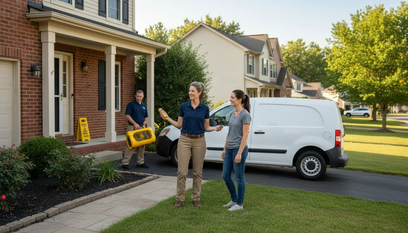 Residential water damage restoration in Mendon, IL